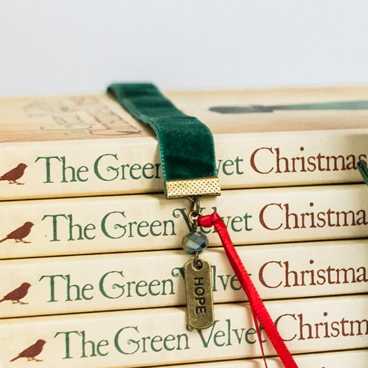 The Green Velvet Christmas Dress Bookmark Handmade by Melinda Jernigan of MPDesigns Jewelry